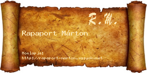Rapaport Márton névjegykártya