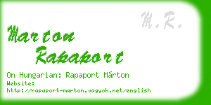 marton rapaport business card