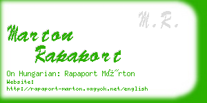 marton rapaport business card